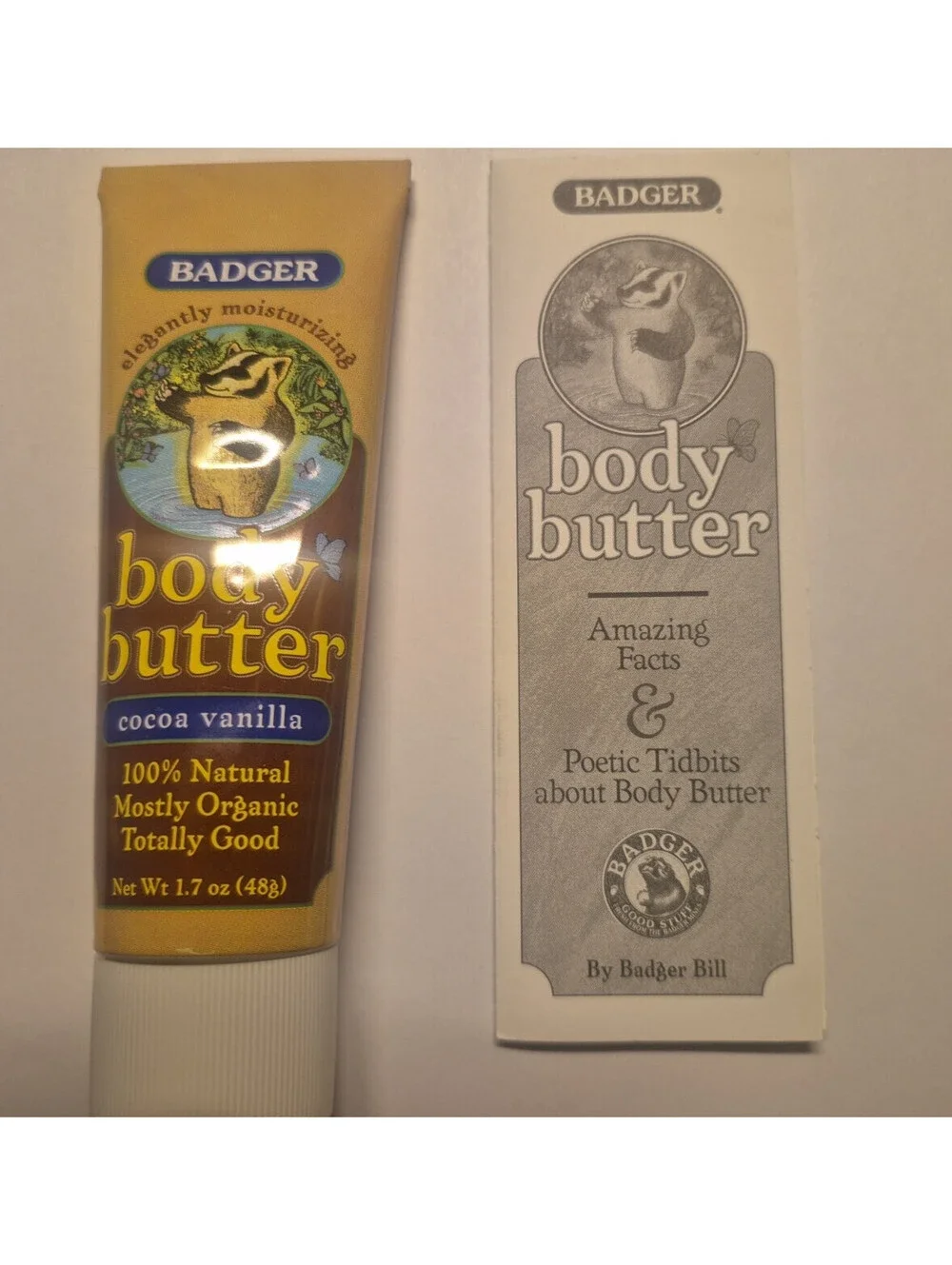 Badger Cocoa Vanilla Body Butter - wild African Shea Butter - 1.7 oz tube